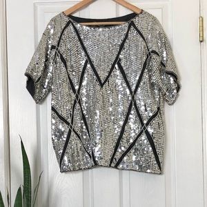 Vintage 1980’s Silver sequin top